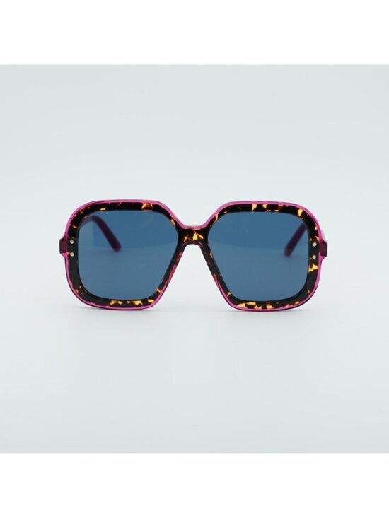 Dior DIORHIGHLIGHT S1I 24B0 Sunglasses Havana Square Frame, Blue Lenses main image 9